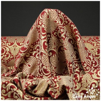 TEJIDO BROCADO RUBÍ Y ORO ALTAMIRA POLIÉSTER 280cm