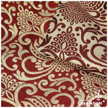 TEJIDO BROCADO RUBÍ Y ORO ALTAMIRA POLIÉSTER 280cm
