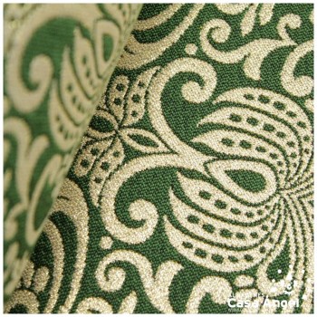 TEJIDO BROCADO VERDE BOTELLA Y ORO ALTAMIRA POLIÉSTER 280cm