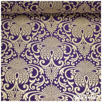 TEJIDO BROCADO MORADO Y ORO ALTAMIRA POLIÉSTER 280cm