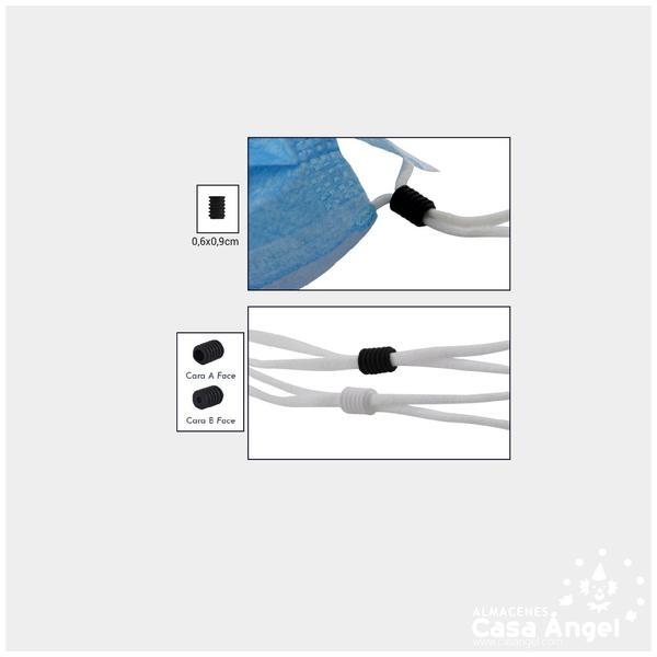 AJUSTADOR PARA CORDÓN DE MASCARILLAS NEGRO 5 PARES