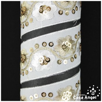 GALÓN DE TERCIOPELO BORDADO CON LENTEJUELAS 43mm