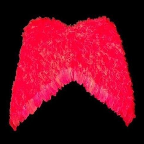 ALAS ÁNGEL PLUMAS ROJAS 80cm