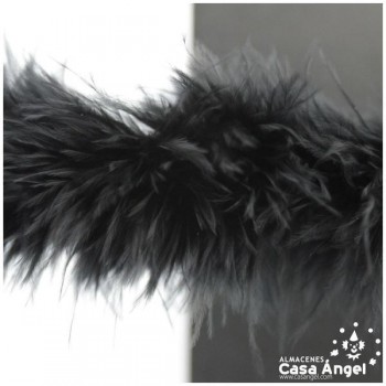 TIRA DE PLUMAS DE MARABÚ EXTRA NEGRO 15gr/m
