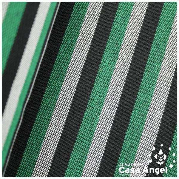 TELA BAYADERA BANDERA EXTREMADURA RAYAS VERDE BLANCO Y NEGRO 280cm