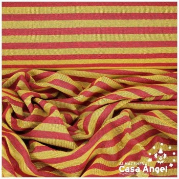 TELA BAYADERA BANDERA DE ESPAÑA RAYAS EN ROJO Y AMARILLO 280cm
