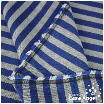 TELA BAYADERA RAYAS AZUL Y BLANCA 280cm