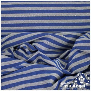 TELA BAYADERA RAYAS AZUL Y BLANCA 280cm