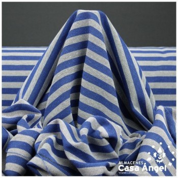 TELA BAYADERA RAYAS AZUL Y BLANCA 280cm