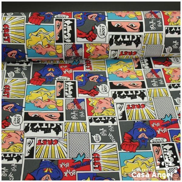 STRETCH CON ESTAMPADO CON VIÑETAS DE CÓMIC MULTICOLOR 150cm