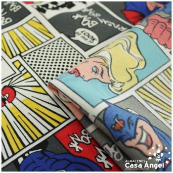 STRETCH CON ESTAMPADO CON VIÑETAS DE CÓMIC MULTICOLOR 150cm