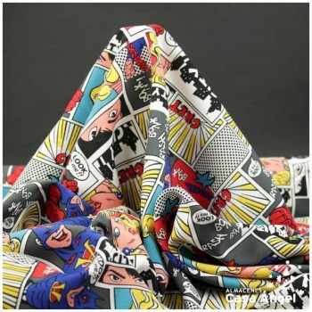 STRETCH CON ESTAMPADO CON VIÑETAS DE CÓMIC MULTICOLOR 150cm