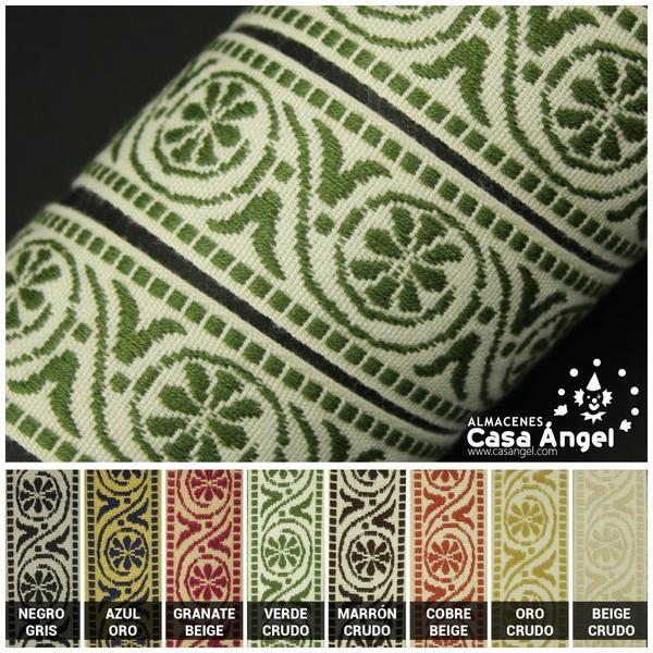 GALÓN JACQUARD MOTIVO DE FLORES Y FILIGRANAS 3cm