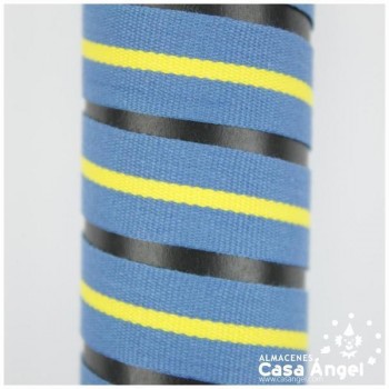 CINTA DE BANDERA DE PAÍSES FRANJAS AZUL Y AMARILLO15mm