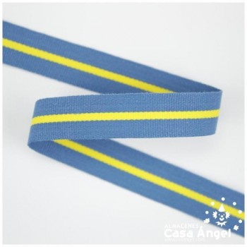 CINTA DE BANDERA DE PAÍSES FRANJAS AZUL Y AMARILLO15mm