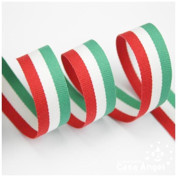 CINTA DE BANDERA DE PAÍSES FRANJAS ROJO BLANCO VERDE 15mm