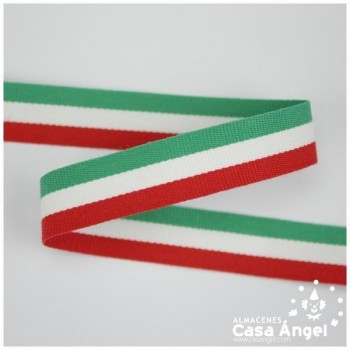 CINTA DE BANDERA DE PAÍSES FRANJAS ROJO BLANCO VERDE 15mm
