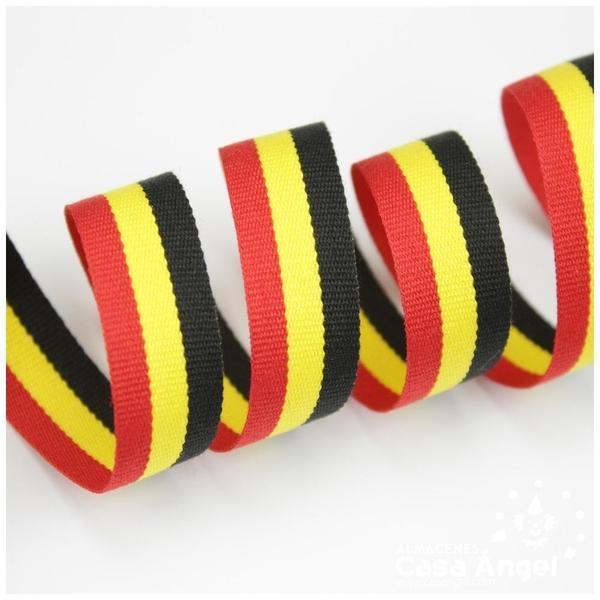 CINTA DE BANDERA DE PAÍSES FRANJAS ROJO AMARILLO NEGRO 15mm