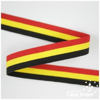 CINTA DE BANDERA DE PAÍSES FRANJAS ROJO AMARILLO NEGRO 15mm