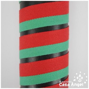 CINTA DE BANDERA DE PAÍSES FRANJAS ROJA Y VERDE 15mm
