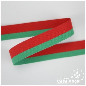 CINTA DE BANDERA DE PAÍSES FRANJAS ROJA Y VERDE 15mm