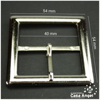HEBILLA METÁLICA CUADRADA PLATEADA 54x54mm