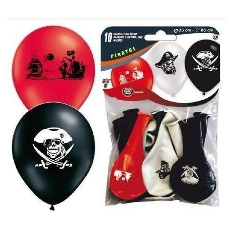 GLOBOS PIRATAS ROJO Y NEGRO