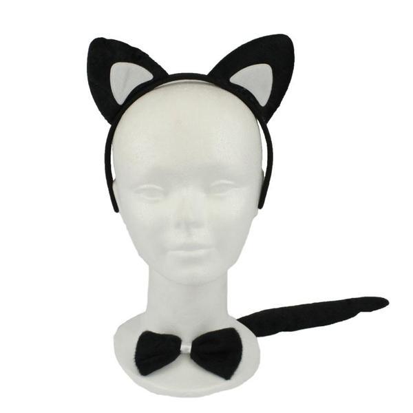 SET DE GATITA DIADEMA PAJARITA Y COLA