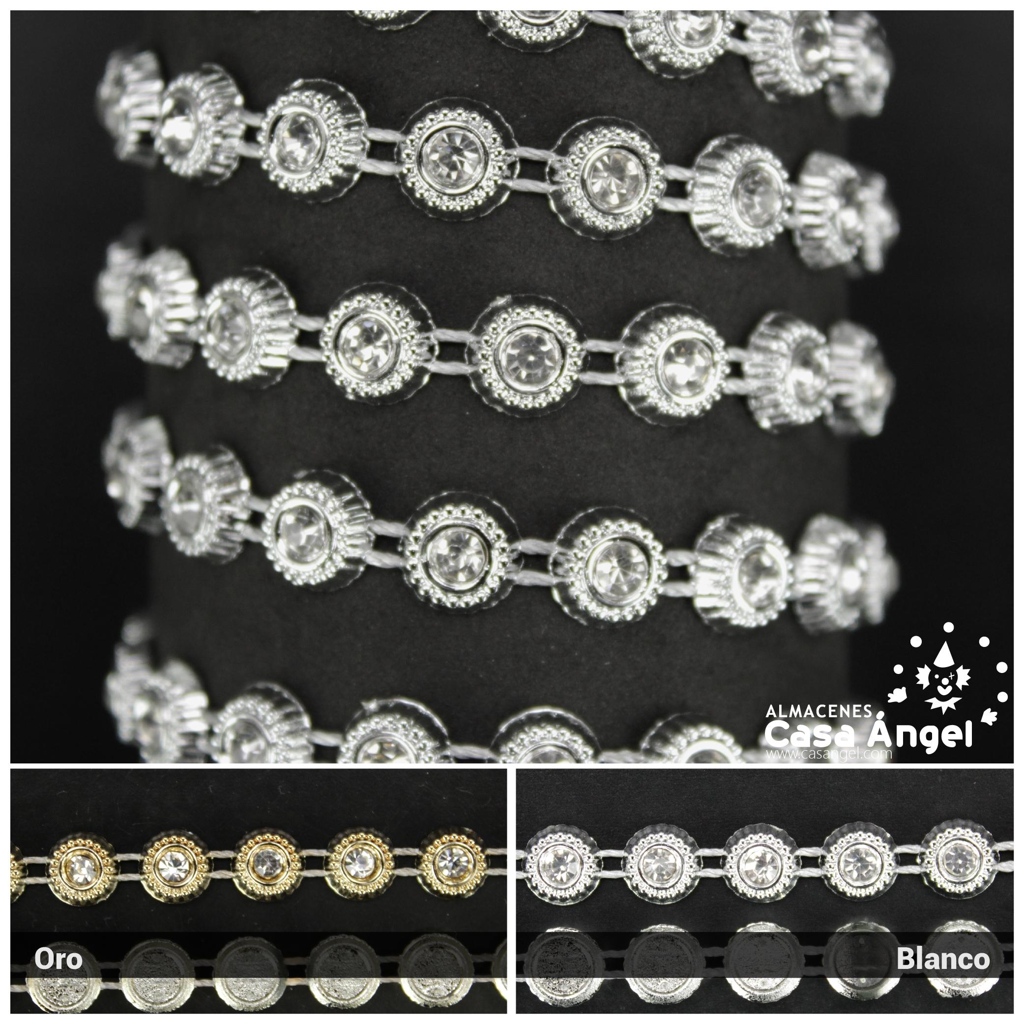 PASAMANERIA PVC CÍRCULOS BRILLANTES STRASS 7mm