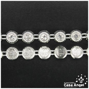 PASAMANERIA PVC CÍRCULOS BRILLANTES STRASS 7mm