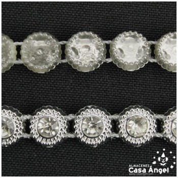 PASAMANERIA PVC CÍRCULOS BRILLANTES STRASS 10mm