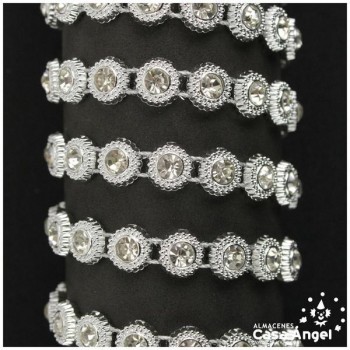 PASAMANERIA PVC CÍRCULOS BRILLANTES STRASS 10mm