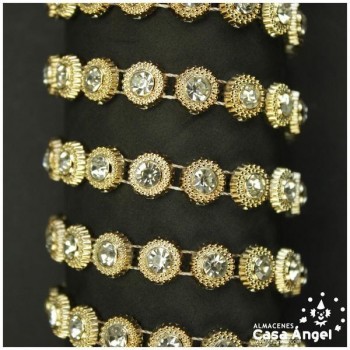 PASAMANERIA PVC CÍRCULOS BRILLANTES STRASS 10mm