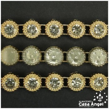 PASAMANERIA PVC CÍRCULOS BRILLANTES STRASS 10mm