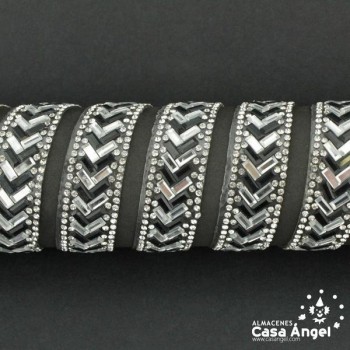 PASAMANERÍA TERMOADHESIVA ESPEJOS RIBETES STRASS 15mm