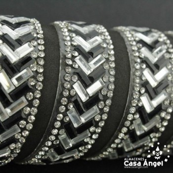 PASAMANERÍA TERMOADHESIVA ESPEJOS RIBETES STRASS 15mm
