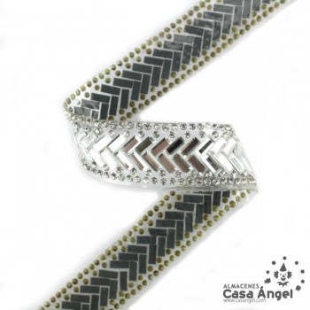 PASAMANERÍA TERMOADHESIVA ESPEJOS RIBETES STRASS 15mm