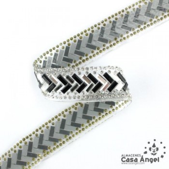 PASAMANERÍA TERMOADHESIVA ESPEJOS RIBETES STRASS 15mm