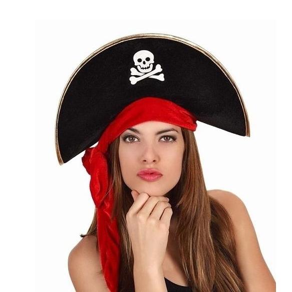 Haconba Paquete de 2 sombreros piratas tricornio bucanero novedoso sombrero  pirata para mujer con plumas para fiesta temática pirata, accesorios de