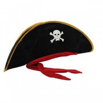 SOMBRERO PIRATA LAZO Y CALAVERA ADULTO