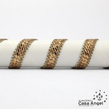 PASAMANERÍA TERMOADHESIVA PATRÓN STRASS 15mm