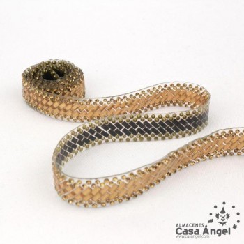 PASAMANERÍA TERMOADHESIVA PATRÓN STRASS 15mm