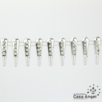 PASAMANERÍA CADENETA LÁGRIMAS INCRUSTACIONES STRASS 3cm