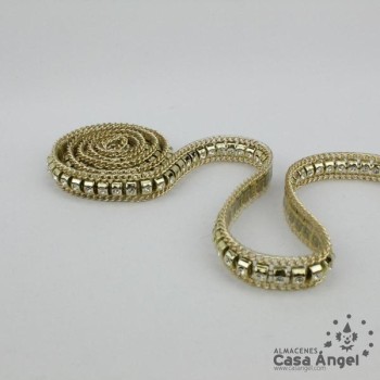 PASAMANERÍA TERMOADHESIVA CON CADENA Y STRASS 18mm