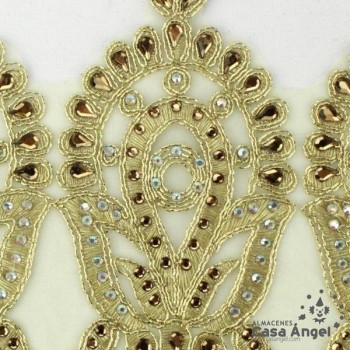 PASAMANERÍA ANCHA INCRUSTACIONES STRASS 17cm