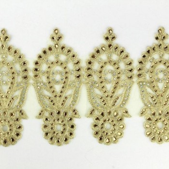 PASAMANERÍA ANCHA INCRUSTACIONES STRASS 17cm