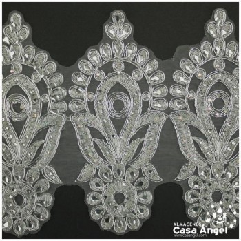 PASAMANERÍA ANCHA INCRUSTACIONES STRASS 17cm