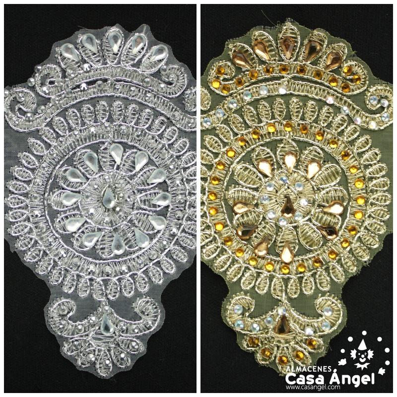 PASAMANERÍA ANCHA INCRUSTACIONES STRASS 12cm