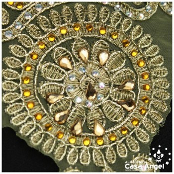 PASAMANERÍA ANCHA INCRUSTACIONES STRASS 12cm