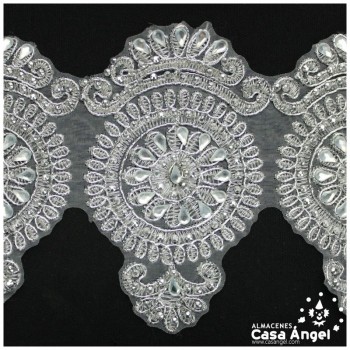 PASAMANERÍA ANCHA INCRUSTACIONES STRASS 12cm